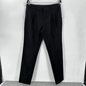 Theyskens‎ Theory Pants Womens 10, IT 44 Price Feya Black Cotton Ramie Pleated